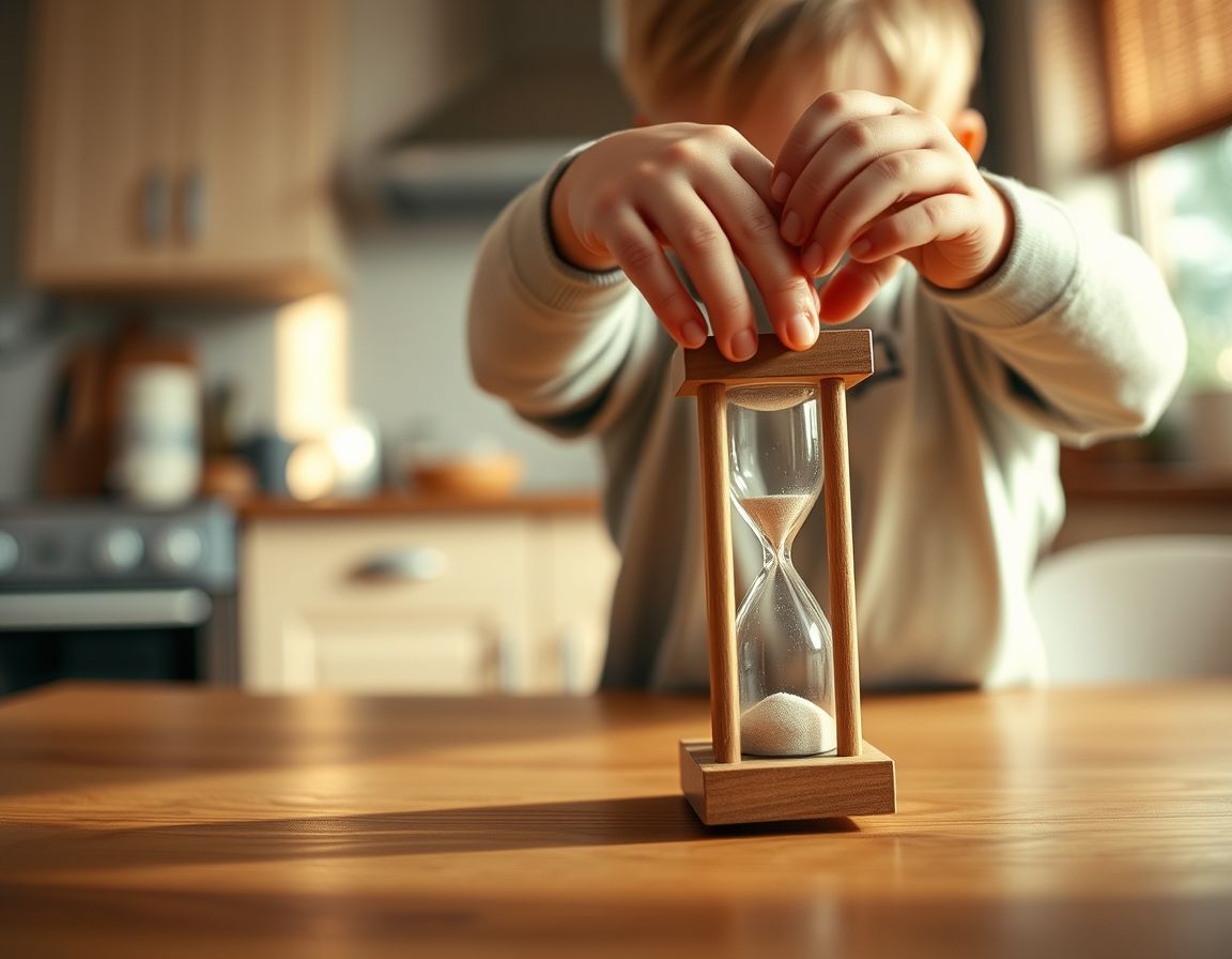 El reloj de arena no le enseña los minutos: le enseña que la espera tiene un final visible.