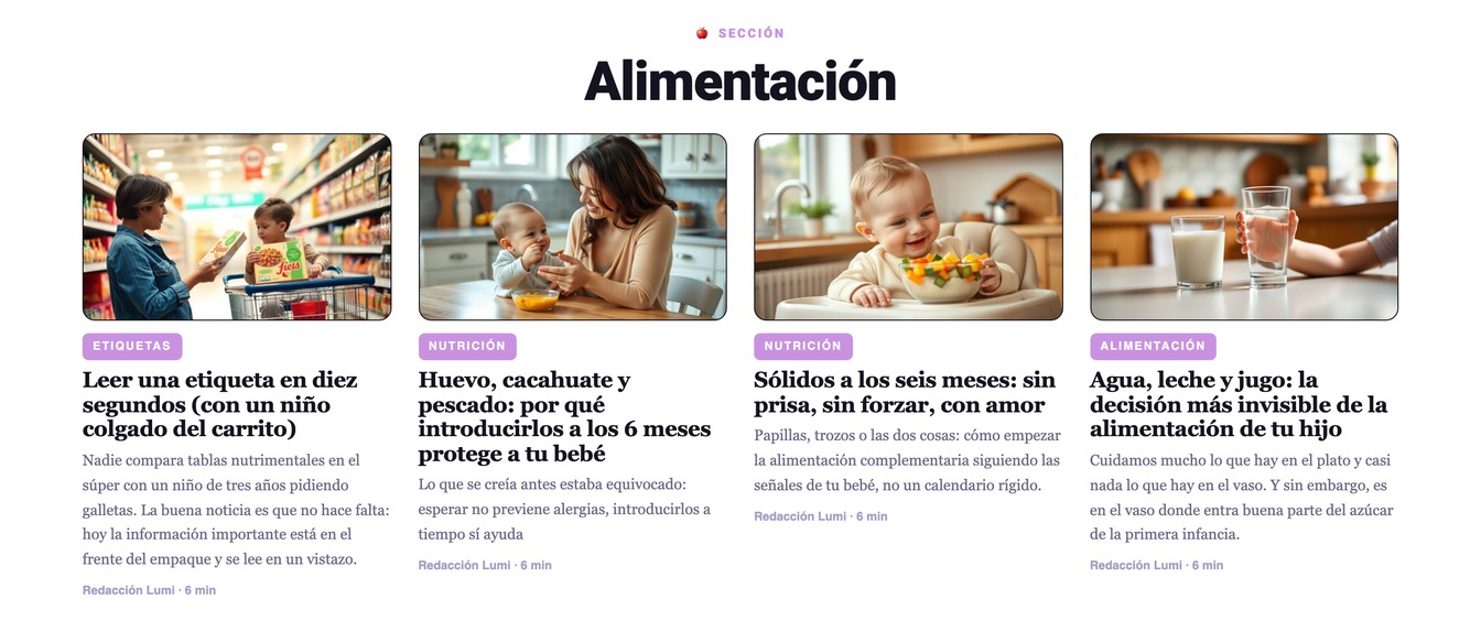 Alimentación en Lumi: todo lo que tienes a la mano (y dónde encontrarlo)